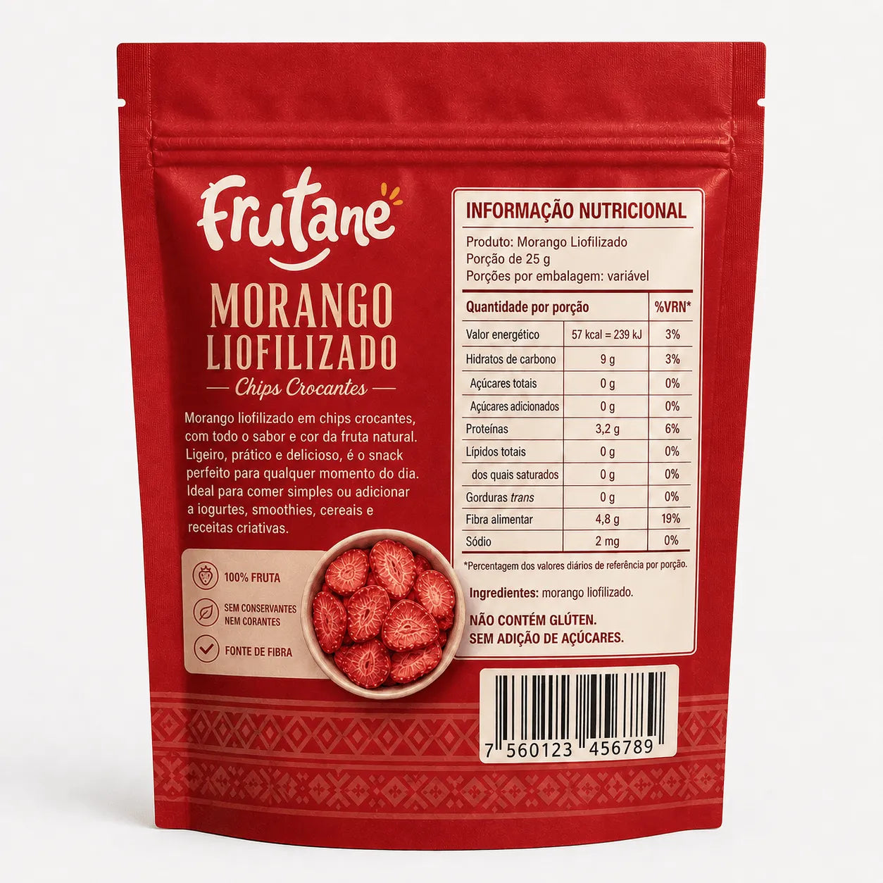 Morango Liofilizado em Chips