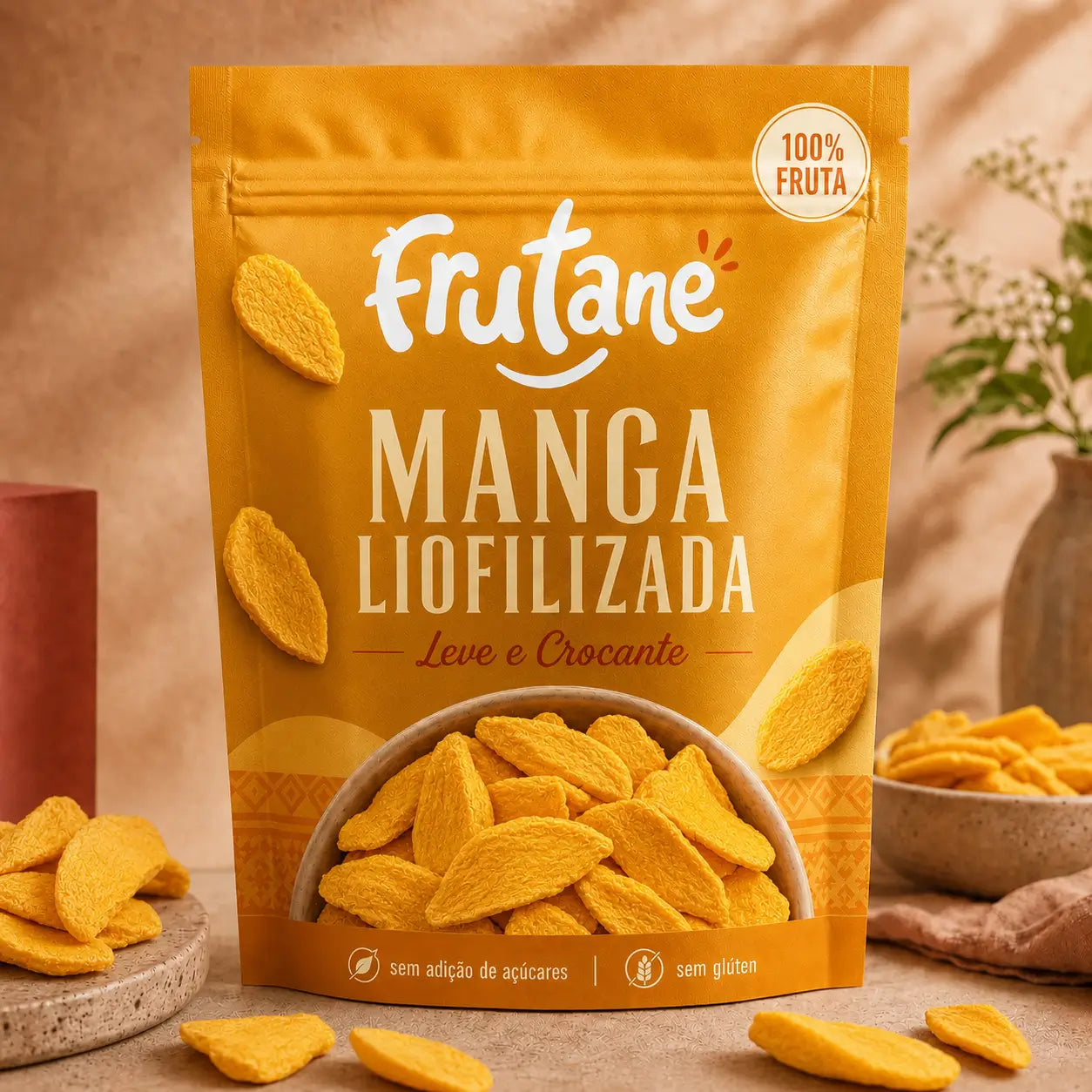 Manga Liofilizada em Chips