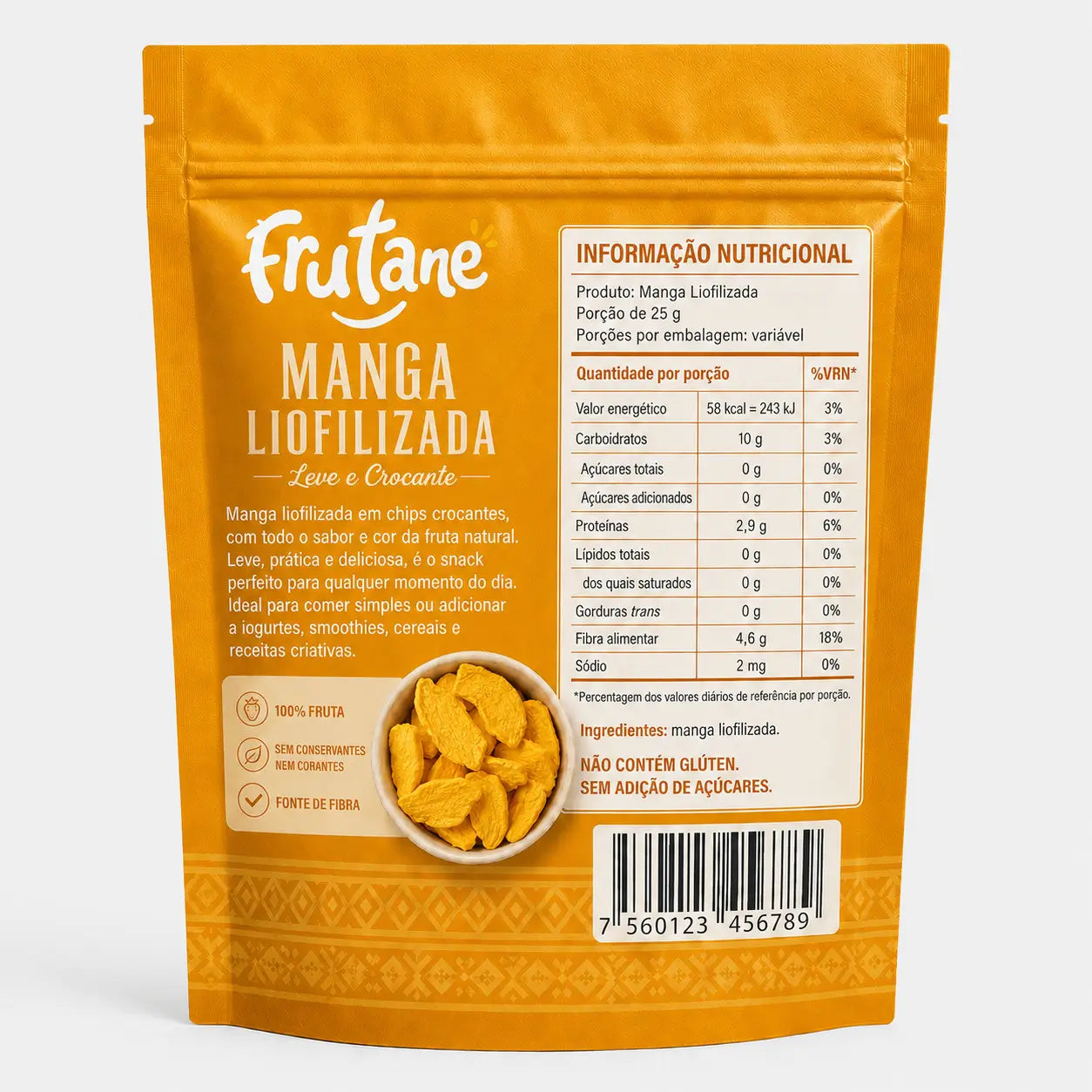 Manga Liofilizada em Chips